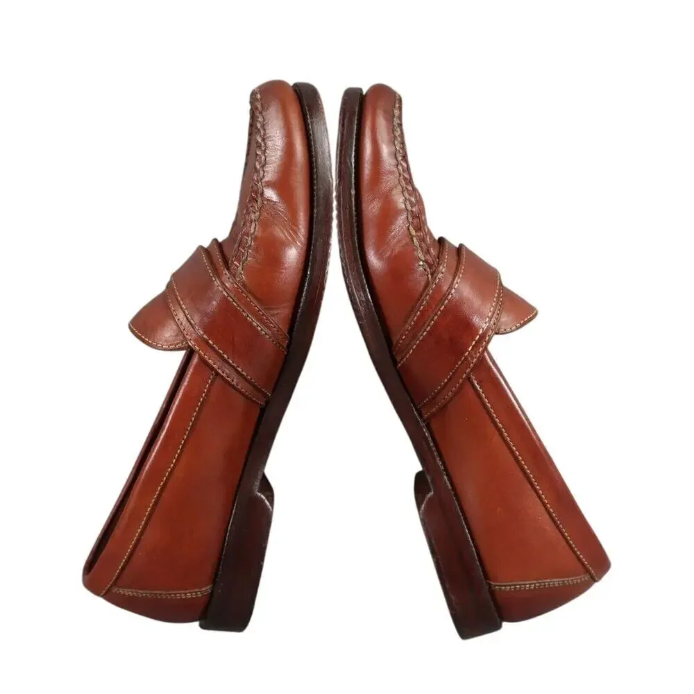 Cole Haan Shoes Mens 8.5 Loafers Leather Buckle Strap Moc Toe Handsewn Slip On